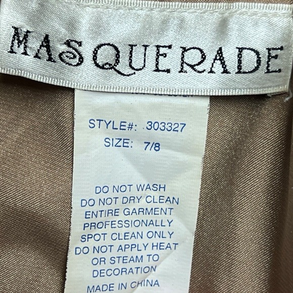 Masquerade Mini Dress‎ 7/8 Taupe Gold Glitter Sleeveless Shimmering Embellished - Picture 13 of 15